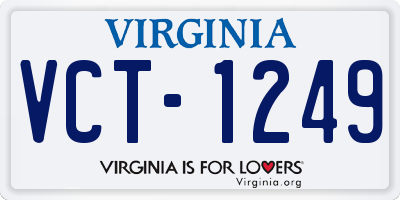 VA license plate VCT1249