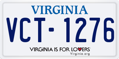 VA license plate VCT1276