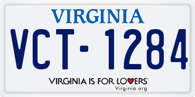 VA license plate VCT1284