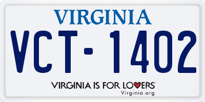 VA license plate VCT1402