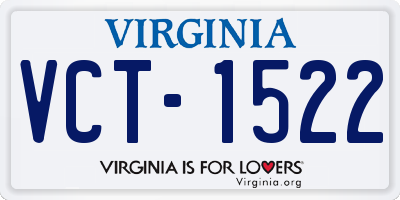 VA license plate VCT1522