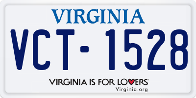 VA license plate VCT1528