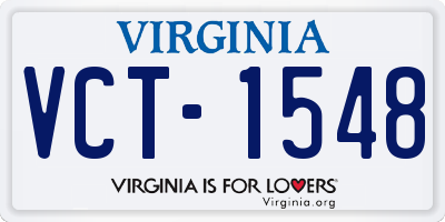 VA license plate VCT1548