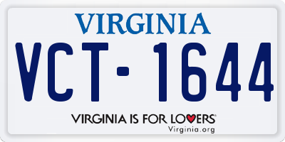 VA license plate VCT1644