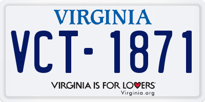 VA license plate VCT1871
