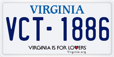 VA license plate VCT1886