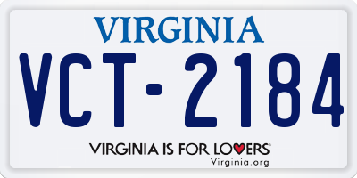 VA license plate VCT2184