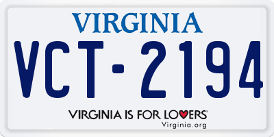 VA license plate VCT2194