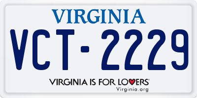 VA license plate VCT2229