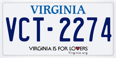 VA license plate VCT2274