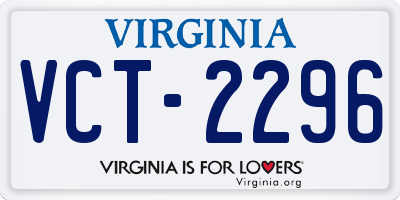 VA license plate VCT2296