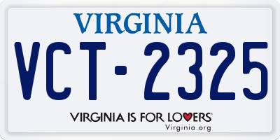 VA license plate VCT2325