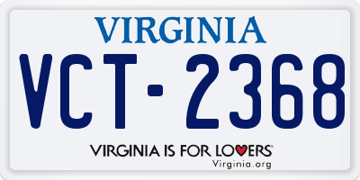 VA license plate VCT2368