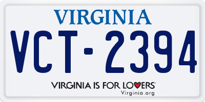 VA license plate VCT2394