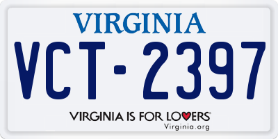 VA license plate VCT2397