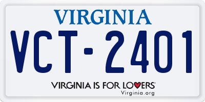 VA license plate VCT2401