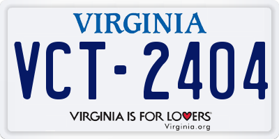 VA license plate VCT2404