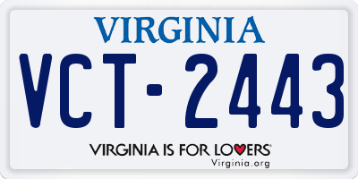 VA license plate VCT2443