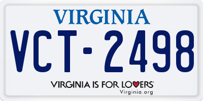 VA license plate VCT2498