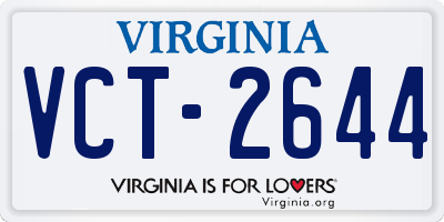 VA license plate VCT2644