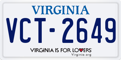 VA license plate VCT2649