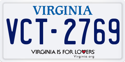 VA license plate VCT2769