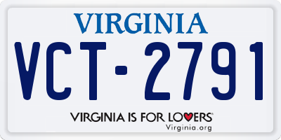 VA license plate VCT2791