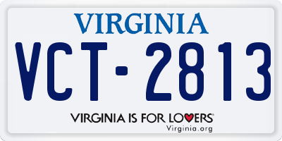 VA license plate VCT2813
