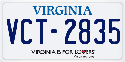 VA license plate VCT2835