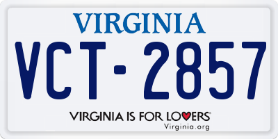 VA license plate VCT2857