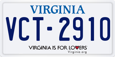 VA license plate VCT2910