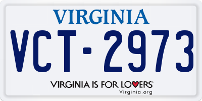 VA license plate VCT2973