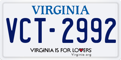 VA license plate VCT2992