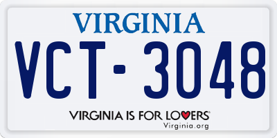 VA license plate VCT3048