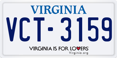 VA license plate VCT3159
