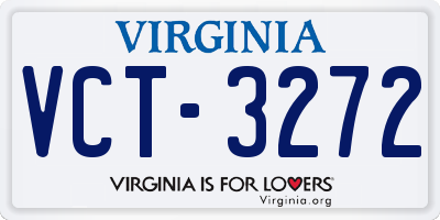 VA license plate VCT3272