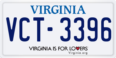 VA license plate VCT3396