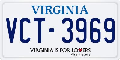 VA license plate VCT3969