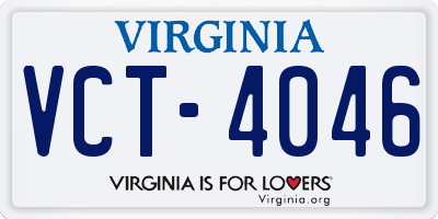 VA license plate VCT4046