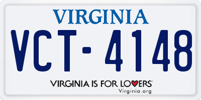 VA license plate VCT4148
