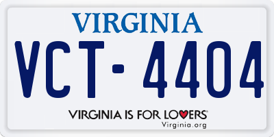VA license plate VCT4404