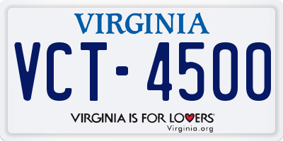 VA license plate VCT4500
