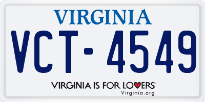VA license plate VCT4549
