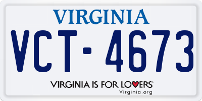 VA license plate VCT4673