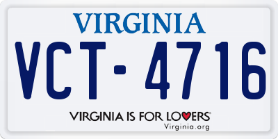 VA license plate VCT4716