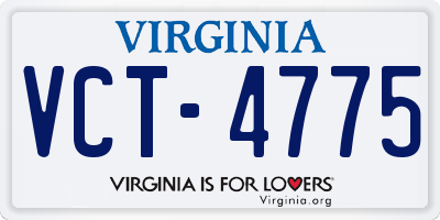 VA license plate VCT4775