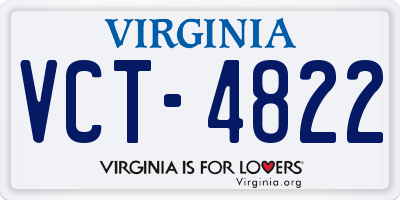 VA license plate VCT4822