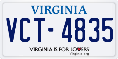 VA license plate VCT4835