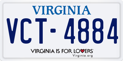 VA license plate VCT4884