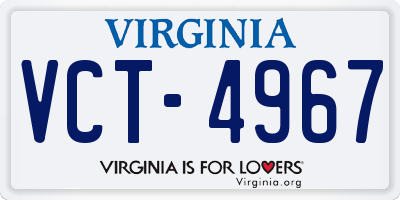 VA license plate VCT4967